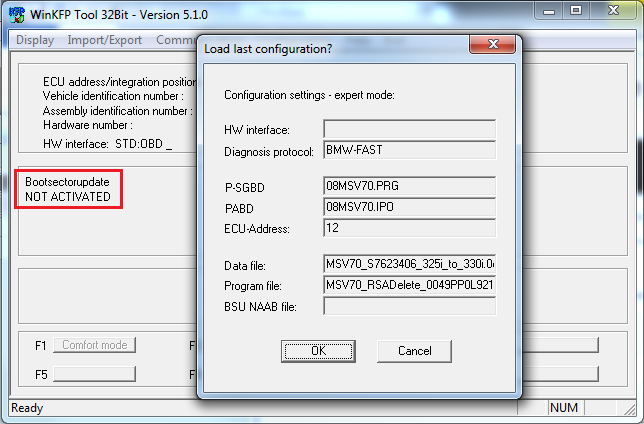 inpa bmw e85 reading dme ecu sometimes